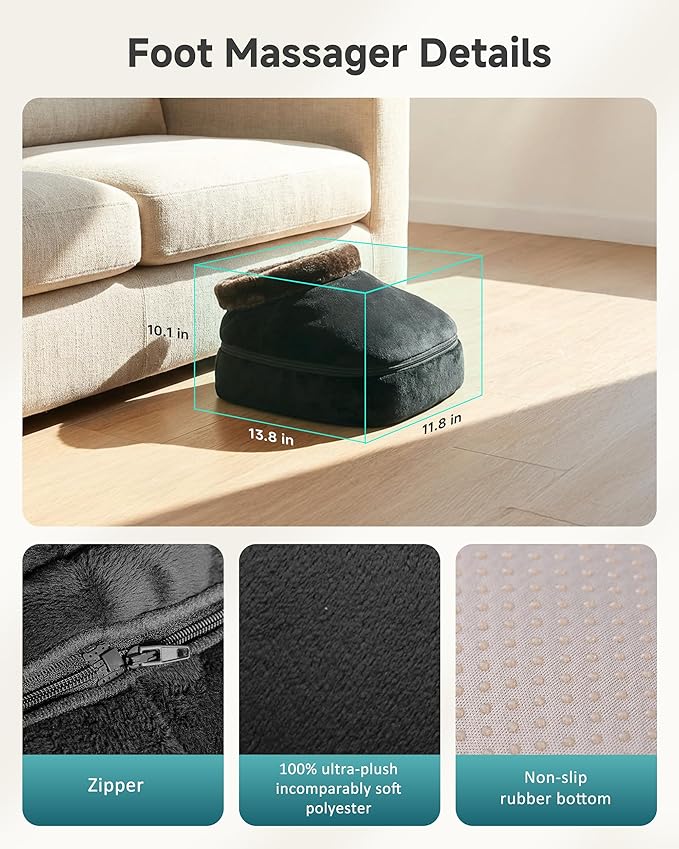 Snailax 2-in-1 Shiatsu Foot and Back Massager with Heat - Kneading Foot Warmer Electric Feet Massage Massagers for BackLegGifts for WomenMen