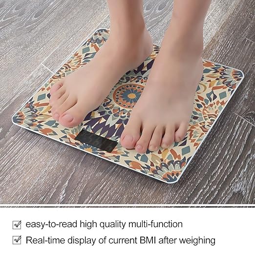 Native American Patterns Scale for Body Weight Smart Scales Digital Bathroom Scale High Precision Weighing Scales with Large Display Weighing Machine for People