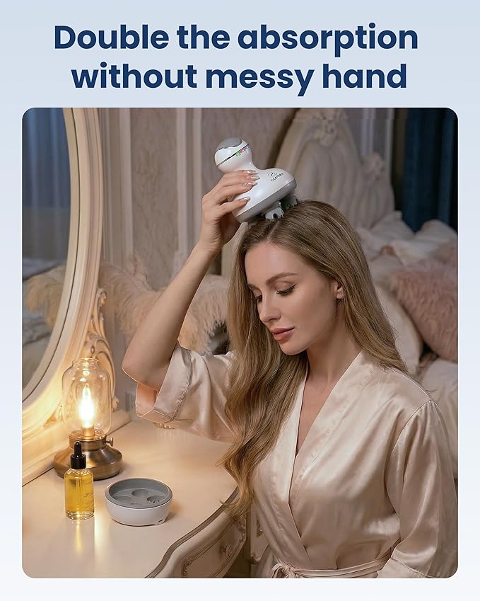 COMFIER Electric Cordless Hair Scalp Massager with Kneading 84 Massage Nodes Handheld Portable Head Scratcher Massager for Hair Growth Deep Clean and Stress Relax Gifts for Men Dad