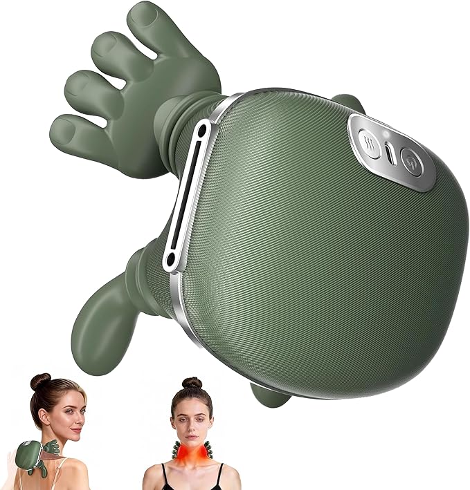 OTAVILEM Neck Massager with Heat Shiatsu Neck and Back Massager with 4D KneadingSimulated Human Hand Design Electric Deep Tissue Massage for Pain Relief and Muscle Relax