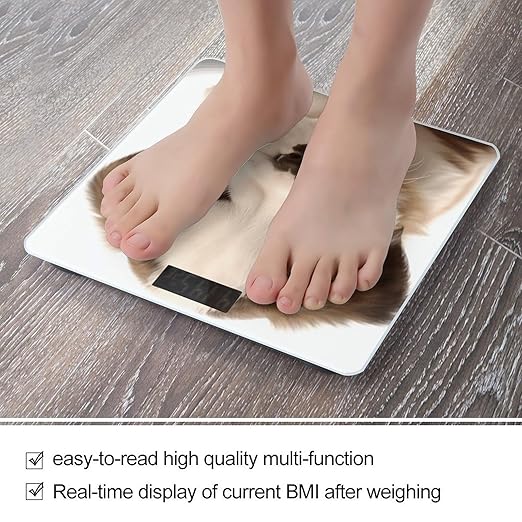 Dog Puppies Bathroom Scale for Body Weight Bathroom Weighing Scale with Backlit LCD Display Highly Accurate Measures Weight Up to 180kg