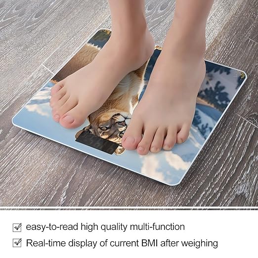 Panther &amp Mountain Lion Scale for Body Weight Digital Bathroom Scale Toughened Glass High Precision Scales for Body Weight with Large LCD Backlight Display Weight Scales