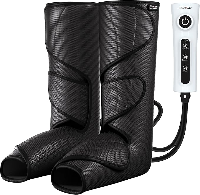 CINCOM Leg Massager for Circulation and Pain Relief Air Compression Calf Foot Leg Massagers with Handheld Controller Legs Circulation Machine