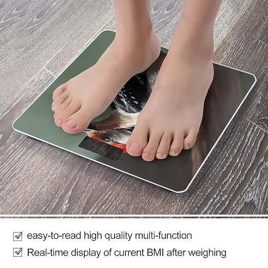 Woodpecker Bathroom Scale Large LCD Backlight Display Digital Scale Rounded Corners Body Scales Automatic Power On/Off Bathroom Scales for Home Bedrooms