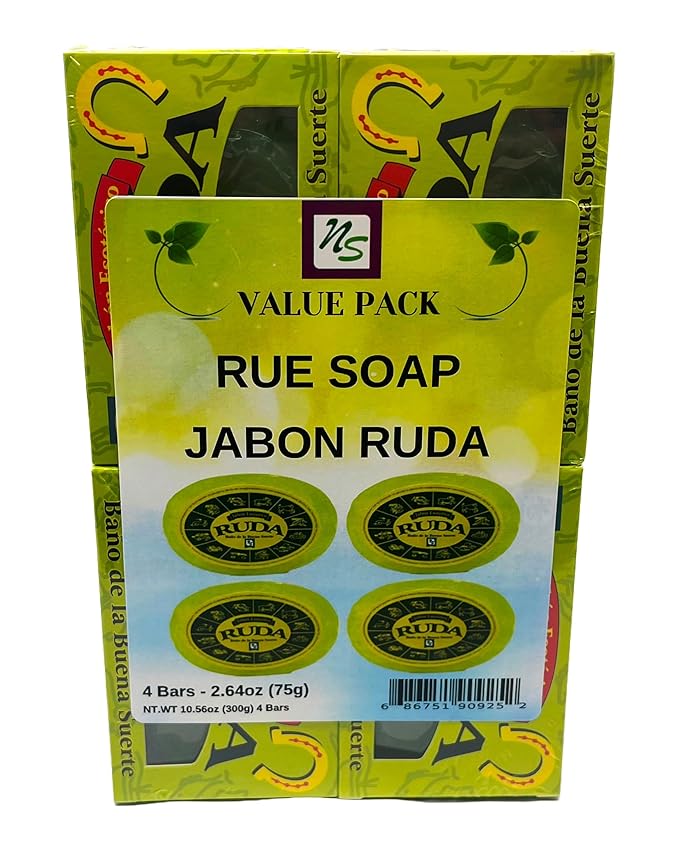 Generic Rue Soap (4 bars) Invigorating Scent Skin Cleansing Bar Good Luck Gift Ruda Jabon