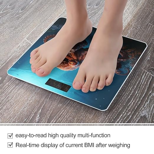 Ocean Animal Octopus Scale for Body Weight Digital Bathroom Scale Accurate Smart Weight Scales with Large Display Weighing Machine High Precision Scales