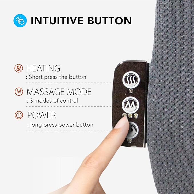 AmaMedic AM10027 Back Massage Pad Dual Massage Heads Intuitive Button Flattening Material Portable Handle