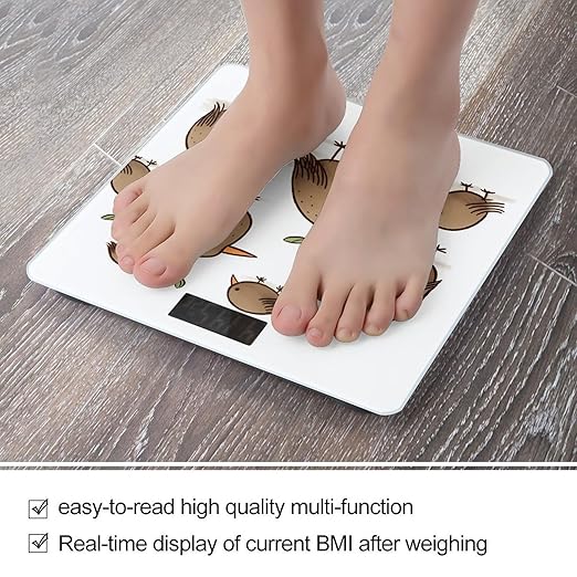 Kiwi Birds Cute Weight Scale Large Bathroom Scales Digital Weight with Bright LED Display Non Slip Automatic Weighing Scale Fashion Weighing Machine for Body