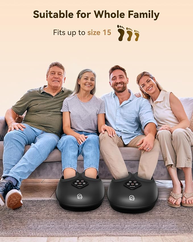 COMFIER 2026 Shiatsu Foot Massager with HeatCompressionKneading &ampRollingFoot Massager for NeuropathyPlantar FasciitisUpgraded for Larger Feet Machine(Size 15)Home or Officefor Men Women