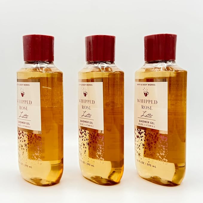 Whipped Rose Latte 3-Piece Bath &amp Body Bundle | Set of Three 10-Ounce Shower Gels