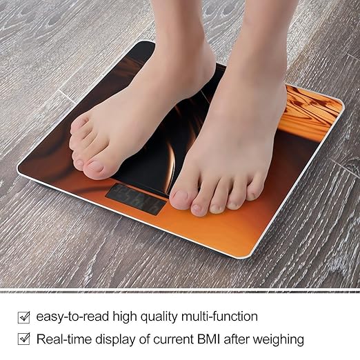Digital Bathroom Scale for Body Weight Scale with Bright LCD Display High Accuracy Step-On Technology Auto On/Off Black Object Digital Scales 400 Lbs /180kg