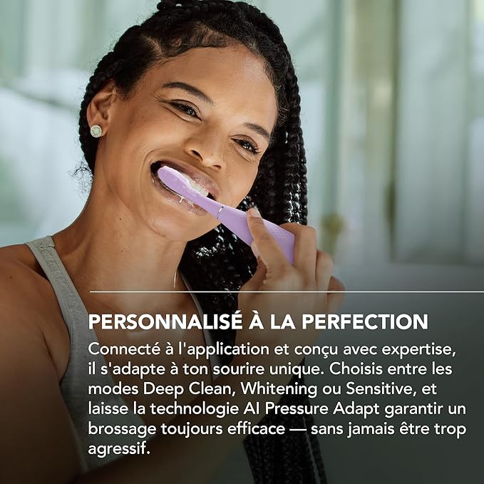FOREO ISSA 4 Plus Sonic Electric Toothbrush - 4-in-1 AI-Guided Rechargeable Toothbrush Bundle with Extra Silicone &amp Polymer Hybrid Brush Head Soft Bristles Whitening Teeth - Lavander