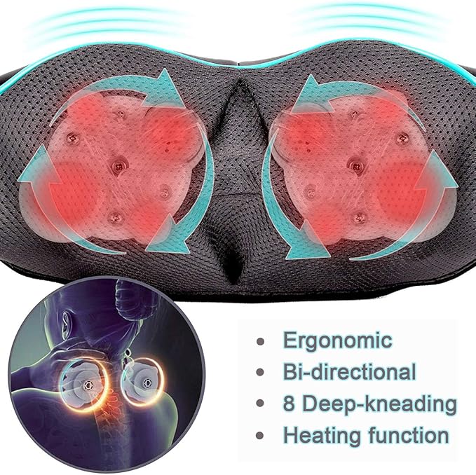 Mo Cuishle Shiatsu Neck Massager for Pain Relief – Deep Kneading Back Shoulder Massage with Heat – Ideal for Valentine’s Day Christmas Mother's Day Father's Day Gifts for Men Women Mom Dad Her Him