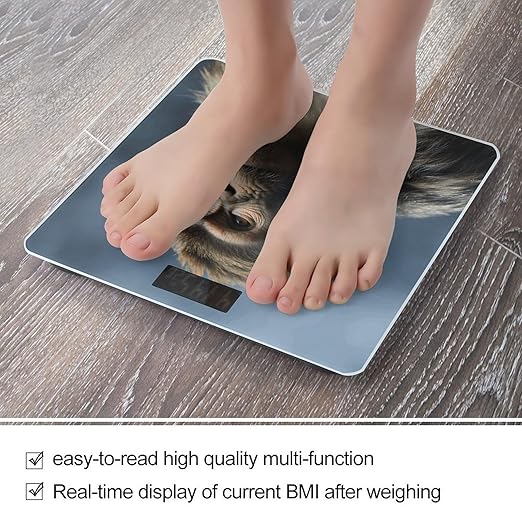 Monkey Digital Bathroom Scale for Body Weight Weighing Scale with Backlit LCD Display High Precision Measurements &amp Measures Weight Up to 180kg