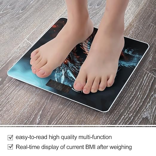 Dragon Bathroom Scale for Body Weight Bathroom Weighing Scale with Backlit LCD Display Highly Accurate Measures Weight Up to 180kg