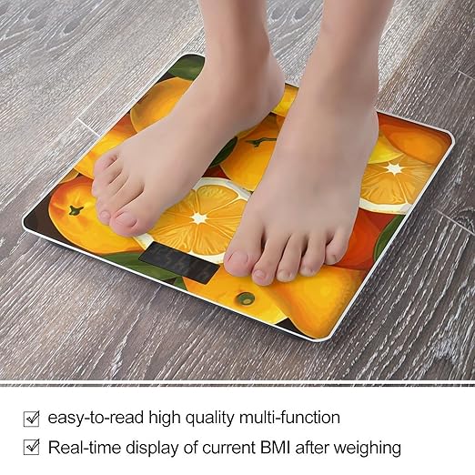 Oranges and Lemons Bathroom ScaleHighly Accurate Digital Weighing Machine for People Bright LED Display Weight Scale for The Aldult Home Use