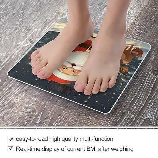 Christmas Santa Claus Weight Scale for Body Weight Digital Bathroom Scale High Capacity Accurate Digital Weighing Scales and Easy-to-Read on Backlit LCD Display Scales
