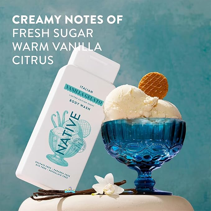 Native - Passport Limited Edition Global Flavors Sulfate-Free Body Wash - Italian Vanilla Gelato - 18 fl oz - Pack Of 02