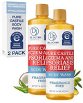 Dr. Jacobs Naturals Hypoallergenic Castile Soap Dermatologist Tested Unscented Soap for Eczema &amp Psoriasis Relief - Sensitive Skin Body Wash Vegan &amp Gluten-Free Formula for All-Day Hydration