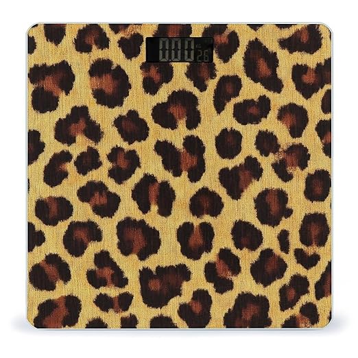 Men's Fashion Automatic Switch Digital Bathroom Weighing Scale Smart Scale Leopard Cheetah Print