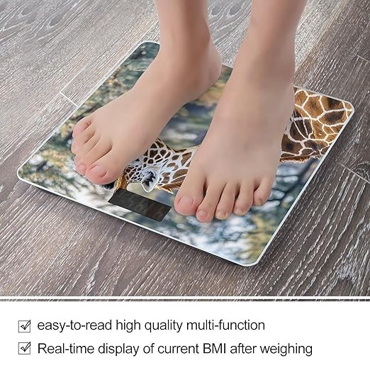 Giraffe High Neck Spot Scale for Body Weight Highly Accurate Digital Bathroom Body Scale Digital Bathroom Scales for People Anti-Slip Large LCD Display Smart Scales
