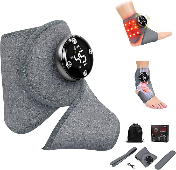 Large Fit Pro Foot Massager – Red-Light Therapy 5-Level Graphene Heating 6 Modes × 3 Intensities Waterproof Inner Liner &amp 90-Min Rechargeable BatteryMulti-Area Use for Ankle Knee Back Neck