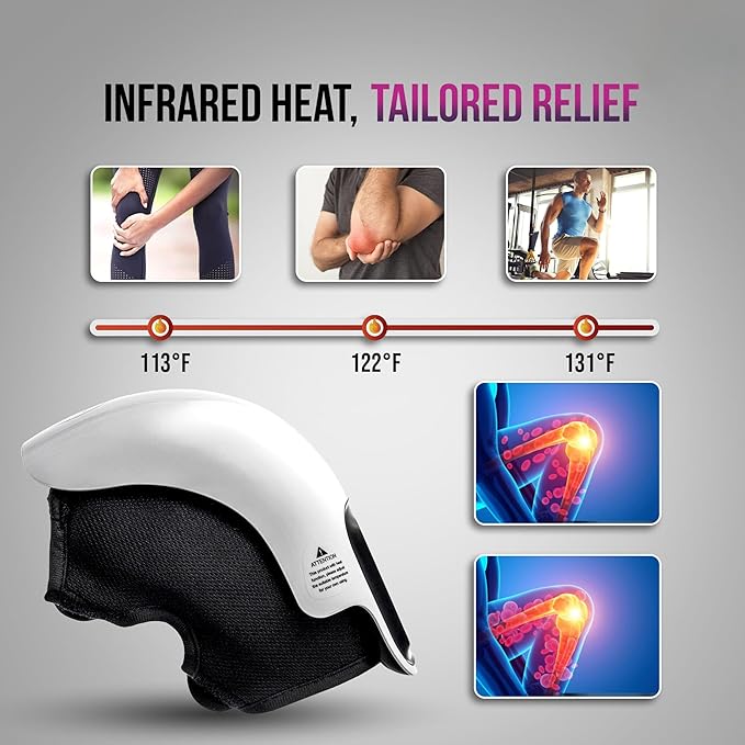 CAP &amp BOW Knee Massager Heat Red Light Therapy