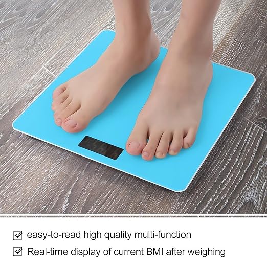 Smart Scale for Body Weight Digital Bathroom Weighing Scale Energy Saving Scale Blue