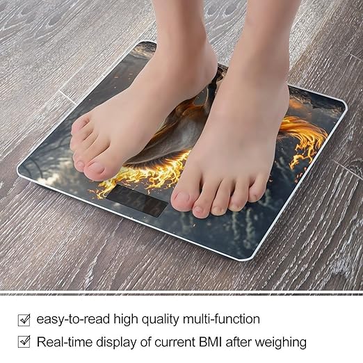 Flame Horse Bathroom Scale for Body Weight Bathroom Weighing Scales with Back Lit LED Display Sturdy Tempered Glass Body Weight Bathroom Scale 400lb Weighing