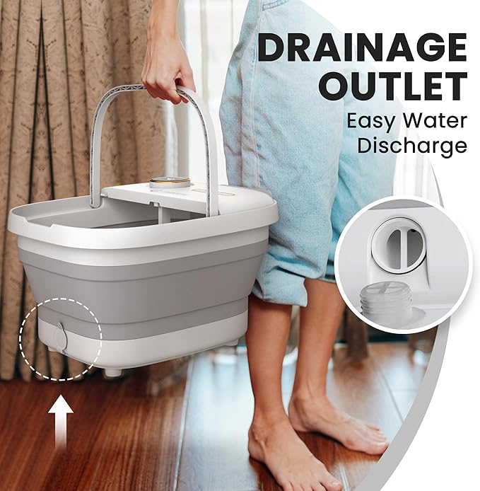 Gideon Foot Spa Massager &amp Heated Foot Bath Luxury Therapeutic Massager with Lights and Bubbles