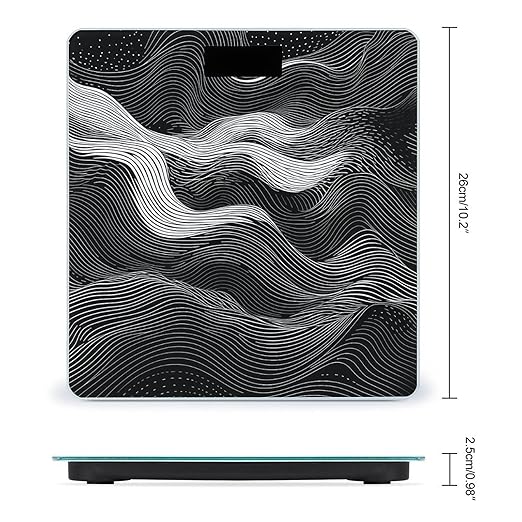 White Wave Pattern Smart Scale for Body Weight Accurate Bathroom Scale with LED Display Digital Weight Scales Weighing Machine High Precision Scales for Bath Home