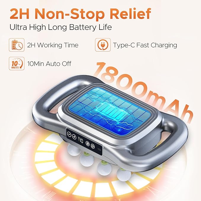16 Head Massage Gun Deep Tissue - 2026 Upgrade 16-Drive Back Muscle Massager with Adjustable 9 Modes &amp 9 Levels Quiet Percussion Massager for Legs Waist Back Buttocks Muscles Pain Relief (Gray