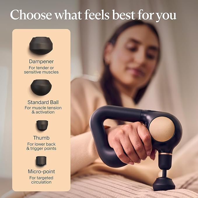 TheraGun Sense (1st Generation) by Therabody - Deep Tissue Massage Gun with Preloaded Routines for Stress Relief Pain Relief &amp Muscle Soreness in Neck Back Leg Knee and Shoulder (Black)
