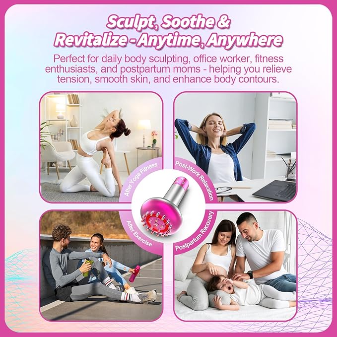 Lymphatic Drainage Massager &amp Anti Cellulite Massage Tool Helps Reduce Stretch Marks &amp Cellulitefor Legs Arms &amp Belly Body Sculpting Machine with Heat &amp Vibration(Purple)