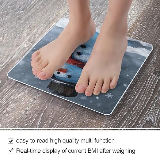 Blue Snowman Smart Scale for Body Weight Digital Bathroom Scale Toughened Glass Weight Scale with Large LCD Backlight Display High Precision Scales Weighing Machine
