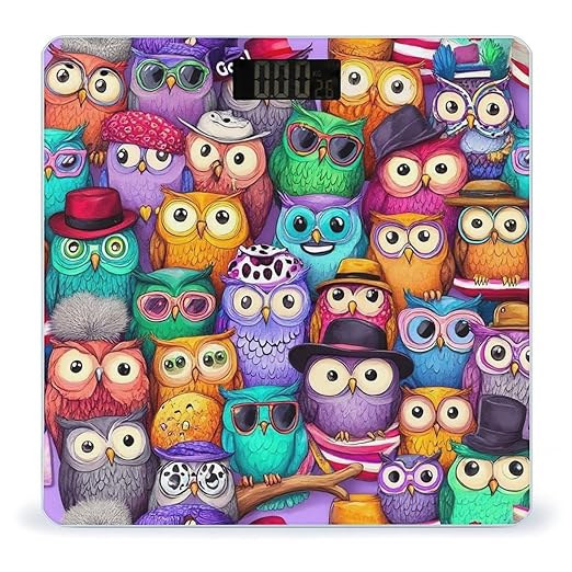 Women's Digital Bathroom Weighing Scale Automatic Switch Energy Saving Scale Smart Scale for Body Weight Cute Cartoon Owls