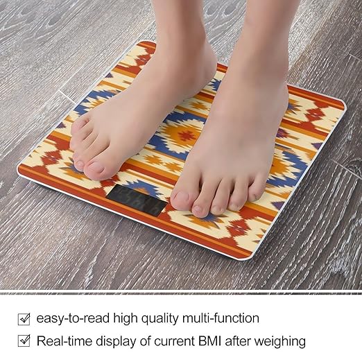 Men's Fashion Automatic Switch Digital Bathroom Weighing Scale Smart Scale Ethnic Tribal Navajo Indiana Western Southwest