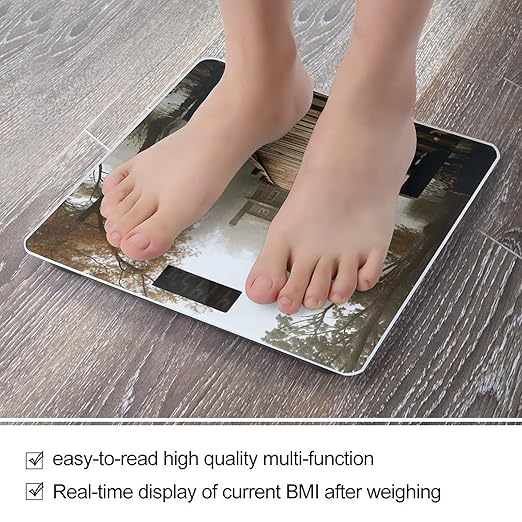 Lake House Smart Scale for Body Weight Accurate Bathroom Scale with LED Display Digital Weight Scales Weighing Machine High Precision Scales for Bath Home