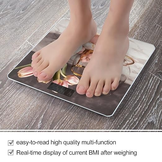 Glasses on Table Scale for Body Weight Sturdy Tempered Glass Weighing Scales with LCD Display Accurate Digital Bathroom Scale Convenient Body Fat Smart Scales 400lb