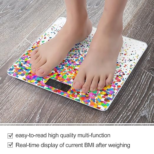 Falling Confetti Scale for Body Weight Digital Bathroom Scale Precision Smart Weighing Scales with Clear LED Display Accurate High Precision Scales Weighing Machine