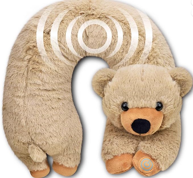 Health Tough Neck Massager Gift with Relaxaton Vibration. U Shaped Lightweight Bear