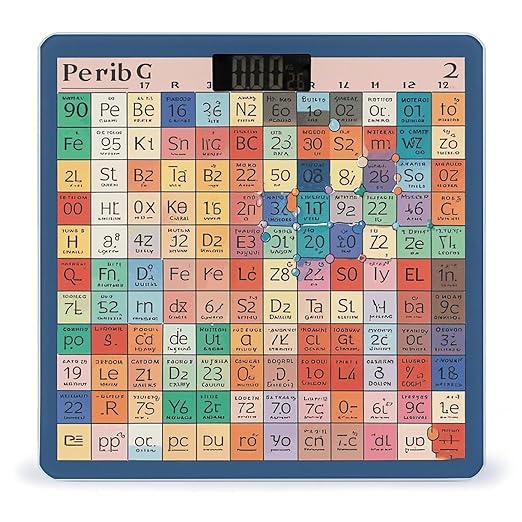 Periodic Table of Elements Scale for Body Weight Accurate Digital Bathroom Scale Toughened Glass High Precision Scales Smart Weight Scales with Large LCD Backlight Display Weighing Machine