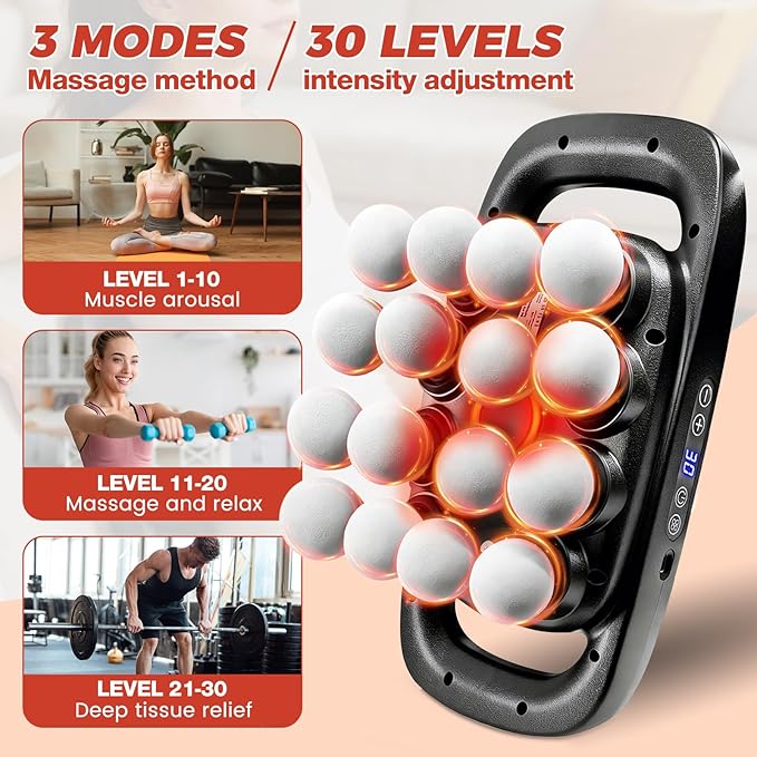 16 Head Massage Gun 2600mAh Quiet Muscle Massage Gun Deep Tissue with Type-C Fast Charging 3 Massage Modes &amp 30 Intensities Suitable for Muscle Soreness in The Waist ShouldersNeck After Work