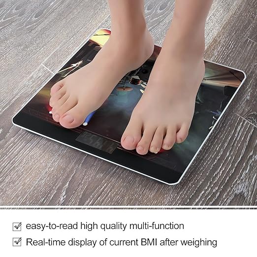 Rock Band StageScale for Body Weight with LCD High Precision Weighing Scales Fashion Sturdy Tempered Glass Weight Scales Easy-to-Read Digital Bathroom Scale for Daily 400lb