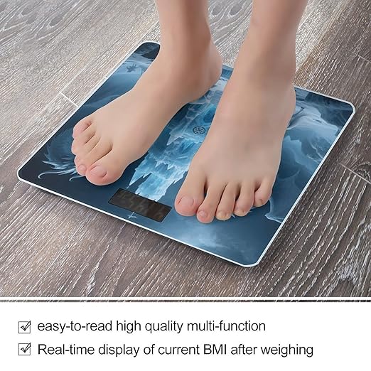 Cold Castle Weight Scale Large Digital Bathroom Scales with Bright LED Display Non Slip Digital Scale and Step On Fashion Weighing Machine for Body