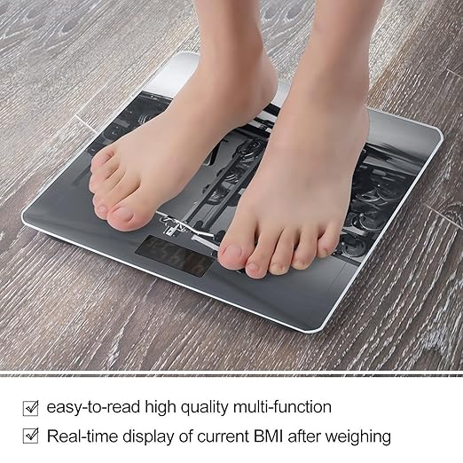 Gym Equipment Weight ScaleClear LED Display Bathroom Digital Weighing ScaleTempered Glass Digital Bathroom Scale for Body Weight Capacity Up to 400 Lbs