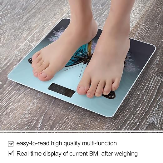 Beautiful Butterfly Smart Scale for Body Weight Accurate Bathroom Scale with LED Display Digital Weight Scales Weighing Machine High Precision Scales for Bath Home