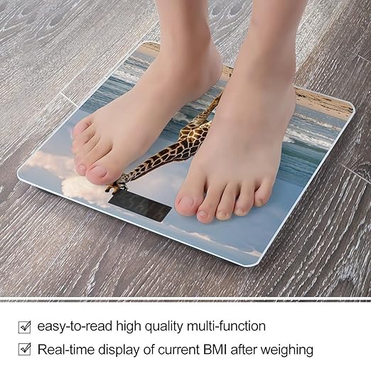 Giraffe on The Beach Scale for Body Weight Digital Bathroom Scale Accurate Smart Weight Scales with Large Display Weighing Machine High Precision Scales