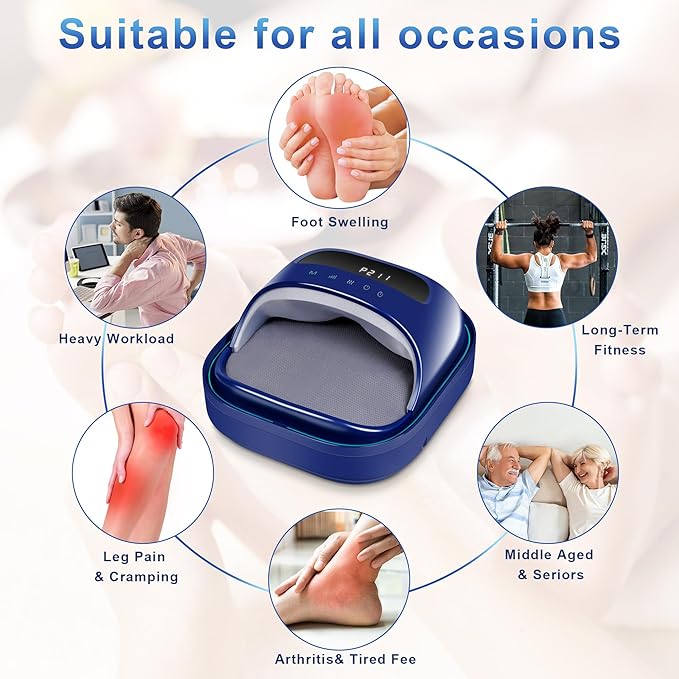 H&ampB Luxuries Shiatsu Foot Massager for Foot Pain Relief Electric Heated Foot Massager Deep Tissue Kneading Feet Forefoot Massage Machine Compression Ideal for Men Women Parents and The Elderl