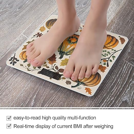 Thanksgiving Pumpkin Scale for Body Weight Smart Scales Digital Bathroom Scale High Precision Weighing Scales with Large Display Weighing Machine for People